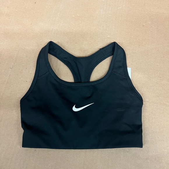 NWT Nike Black Medium Support Non Padded Swoosh 2.0 Sports Bra Size XS - Picture 2 of 5